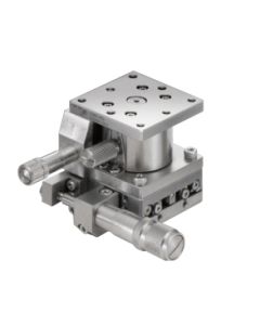 40X40mm EXC Bearing, Vacuum Compatible, Stainless Steel, XZ-Axis Stage, Center Micrometer, +/-6.5/6.5/3.0mm, 6-32 Threads