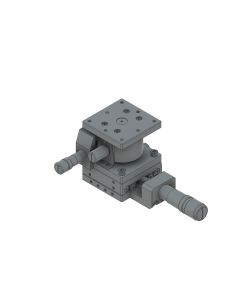 40X40mm EXC Bearing, Vacuum Compatible, Stainless Steel, XZ-Axis Stage, Center Micrometer, +/-6.5/3.0mm, 6-32 Threads