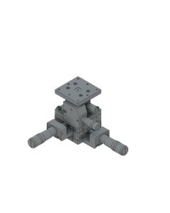 40X40mm EXC Bearing, Vacuum Compatible, Stainless Steel, XYZ-Axis Stage, Center Micrometer, +/-6.5/6.5/3.0mm, M3 Threads
