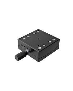 60X60mm Goniometer, Brass V-Groove, 1-Axis, +/-4.5 deg, 100mm Axis Ht, Worm-gear, M4 Thd