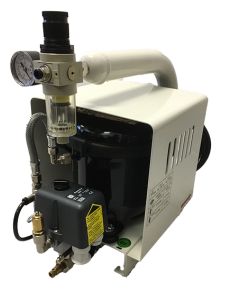 Silent Air Compressor Assy, 100 PSI, 0.7 CFM, 115VAC-60Hz, 1 Liter Tank, 6-mm Tube Adaptor, For Pneumatic Optical Tables