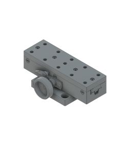 38X120mm Dovetail Bearing, Brass, X-Axis Stage, Rack&Pinion Drive, +/-40mm, M6 Threads