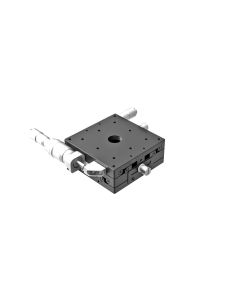 80X80mm EXC Bearing, Steel, XY-Axis Stage, Side Differential Micrometer, +/-12.5mm, M4 Threads, Right-handed