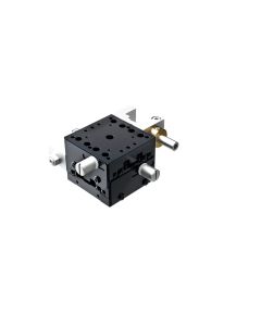 40X40mm Crossed-Roller Bearing, Aluminum, XY-Axis Stage, Side Hex Screw, +/-6.5mm, M3 Threads, Right-handed