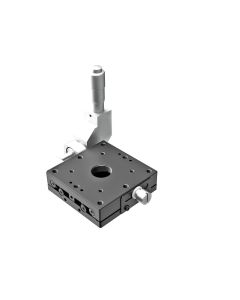 60X60mm EXC Bearing, Steel, X-Axis Stage, Side 90-Deg. Micrometer, +/-6.5mm, M4 Threads, Right-handed