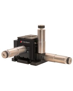 XYZ flexure stage package with 100 µm piezo adjusters - right hand version
