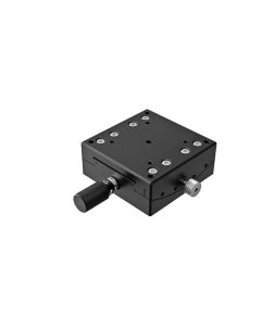 60X60mm Goniometer, Brass V-Groove, 1-Axis, +/-8 deg, 50mm Axis Ht, Right-handed, Worm-gear, M4 Thd