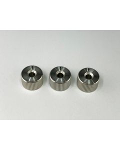Screw-on knobs, stainless steel, 14-mm diameter, M6×0.25 thread, pack of 3 ea.