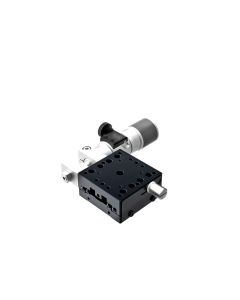 40X40mm Crossed-Roller Bearing, Aluminum, X-Axis Stage, Side Sub-Micron Worm-screw Micrometer, +/-6.5mm, 6-32 Threads, Right-handed