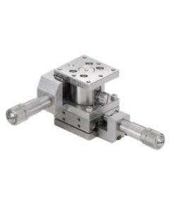 25X25mm EXC Bearing, Vacuum Compatible, Stainless Steel, XZ-Axis Stage, Center Micrometer, +/-3mm, M2 Threads