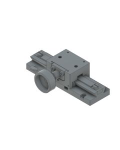 25X30mm Dovetail Bearing, Brass, X-Axis Stage, Rack&Pinion Drive, +/-25mm, M2 Threads