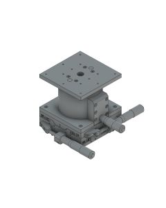 120X120mm EXC Bearing, Steel, XYZ-Axis Stage, Side Micrometer, +/-20/20/10mm, M4 Threads