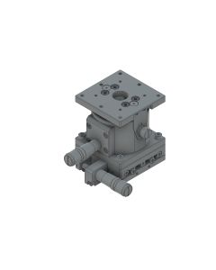 60X60mm EXC Bearing, Vacuum Compatible, Stainless Steel, XZ-Axis Stage, Side Micrometer, +/-6.5/5.0mm, M4 Threads