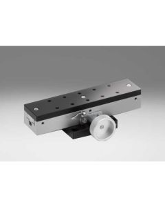 34X14mm Dovetail Bearing, Brass, X-Axis Stage, Rack&Pinion Drive, +/-50mm, M4 Threads