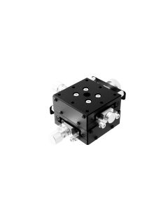 40X40mm Goniometer, EXC Bearings, 2-Axis, +/-8 deg, 60mm Axis Ht, Right-handed, Worm-gear, 6-32 Thd