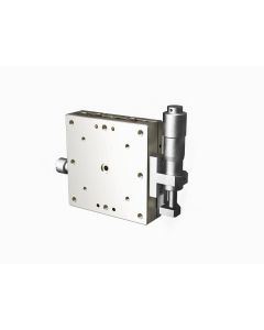 60X60mm EXC Bearing, Stainless Steel, Z-Axis Stage, (Vertical Platform/Base) Side Micrometer, +/-6.5mm, M4 Threads