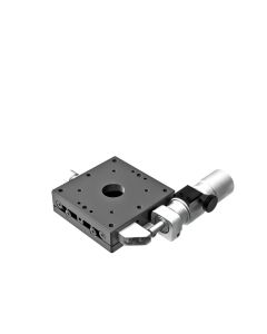 60X60mm EXC Bearing, Steel, X-Axis Stage, Side Sub-Micron Worm-screw Micrometer, +/-6.5mm, M4 Threads