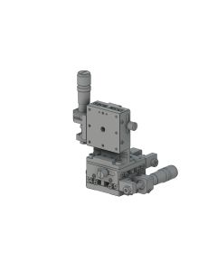 40X40mm EXC Bearing, Vacuum Compatible, Stainless Steel, XYZ-Axis Stage, (Vertical Platform) Side Micrometer, +/-6.5/6.5/3.0mm, M3 Threads