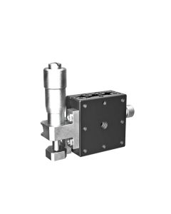 25X25mm EXC Bearing, Steel, Z-Axis Stage, (Vertical Platform/Base) Center Micrometer, +/-3mm, M2 Threads, Right-handed
