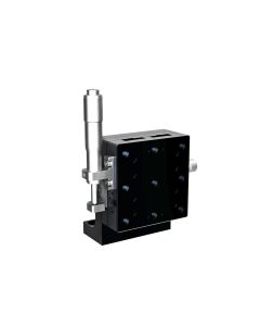 65X65mm Ball Bearing, Aluminum, Z-Axis Stage, (Vertical Platform/Horizontal Base) Side Micrometer, +/-12.5mm, M6 Threads