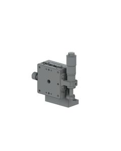 40X40mm EXC Bearing, Stainless Steel, Z-Axis Stage, (Vertical Platform/Horizontal Base) Side Micrometer, +/-6.5mm, M3 Threads