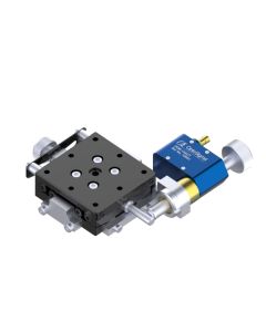 Motorized 40X40mm Goniometer, EXC Bearings, 1-Axis, 10 deg, 60mm Axis Ht, Piezomotor, 6-32 Thd