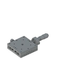 60X60mm EXC Bearing, Stainless Steel, X-Axis Stage, Center Micrometer, +/-6.5mm, M4 Threads
