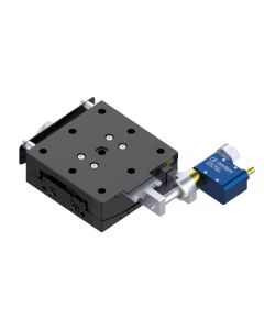 Motorized 65X65mm Goniometer, EXC Bearings, 1-Axis, 12 deg, 75mm Axis Ht, Piezomotor, 1/4-20 Thd