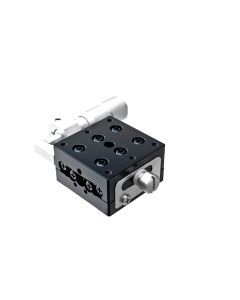25X25mm Ball Bearing, Aluminum, X-Axis Stage, Side Micrometer, +/-3mm, M2 Threads, Right-handed