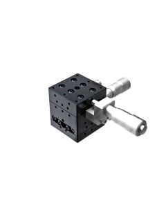 25X25mm Ball Bearing, Aluminum, XY-Axis Stage, Center Micrometer, +/-3mm, M2 Threads