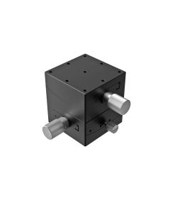 60X60mm Goniometer, Brass Dovetail, 2-Axis, +/-20 deg, 50mm Axis Ht, Worm-gear, M4 Thd