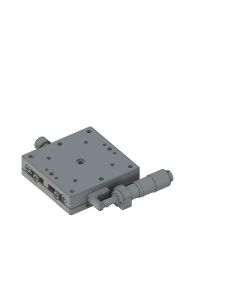 60X60mm EXC Bearing, Stainless Steel, X-Axis Stage, Side Micrometer, +/-6.5mm, M4 Threads