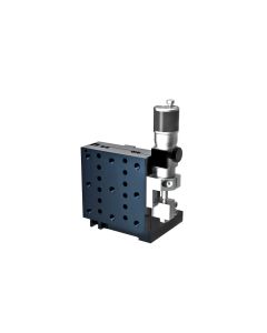 65X65mm Crossed-Roller Bearing, Aluminum, Z-Axis Stage, (Vertical Platform/Horizontal Base) Side Sub-Micron Worm-screw Micrometer, +/-6.5mm, 1/4-20 Threads, Right-handed