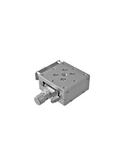 40X40mm Goniometer with Nickel Plating, EXC Bearings, 1-Axis, +/-20 deg, 20mm Axis Ht, Right-handed, Worm-gear, M3 Thd
