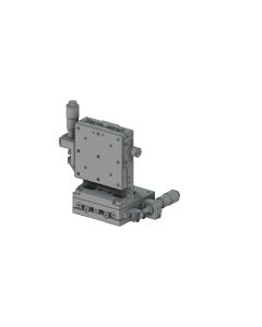 60X60mm EXC Bearing, Steel, XZ-Axis Stage, (Vertical Platform) Side Micrometer, +/-6.5/5.0mm, M4 Threads