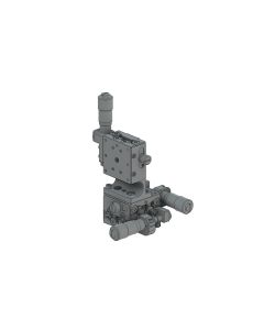25X25mm EXC Bearing, Steel, XYZ-Axis Stage, (Vertical Platform) Side Micrometer, +/-3mm, M2 Threads, Right-handed