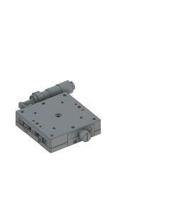60X60mm EXC Bearing, Stainless Steel, X-Axis Stage, Side Micrometer, +/-6.5mm, M4 Threads, Right-handed