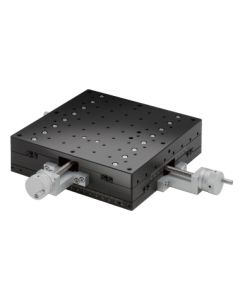 200X200mm Crossed-Roller Bearing, Aluminum, XY-Axis Stage, Center Leadscrew, +/-50mm, M4 Threads