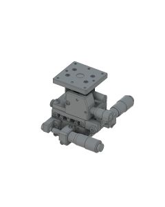 40X40mm EXC Bearing, Steel, XYZ-Axis Stage, Side Micrometer, +/-6.5/6.5/3.0mm, 6-32 Threads