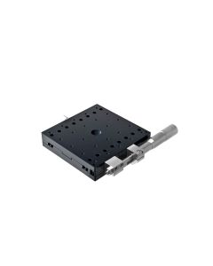 120X120mm Crossed-Roller Bearing, Aluminum, X-Axis Stage, Side Micrometer, +/-20mm, M4 Threads