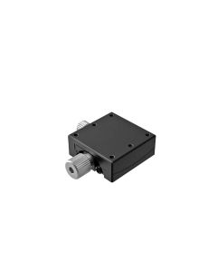 25X25mm Goniometer, Brass Dovetail, 1-Axis, +/-10 deg, 40mm Axis Ht, Right-handed, Worm-gear, M2 Thd