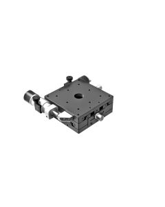 80X80mm EXC Bearing, Steel, XY-Axis Stage, Side Sub-Micron Worm-screw Micrometer, +/-6.5mm, M4 Threads, Right-handed
