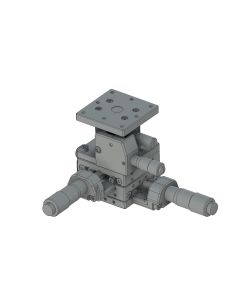 40X40mm EXC Bearing, Steel, XYZ-Axis Stage, Center Micrometer, +/-6.5/6.5/3.0mm, 6-32 Threads