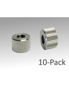 Screw-On Knob, M6 X 0.25P Thd, Stainless Steel, for Fine-Pitch Adjustment Screws, 12mm Dia. (10-Pack)