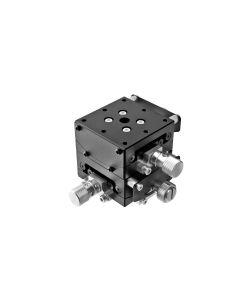 40X40mm Goniometer, EXC Bearings, 2-Axis, +/-20 deg, 20mm Axis Ht, Worm-gear, M3 Thd