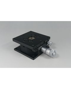 60X60mm Low-Profile EXC Bearing, Steel, Z-Axis Stage, (Horizontal Platform/Base) Center Micrometer, +/-2.5mm, M4 Threads