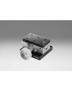 34X60mm Dovetail Bearing, Brass, X-Axis Stage, Rack&Pinion Drive, +/-15mm, M4 Threads