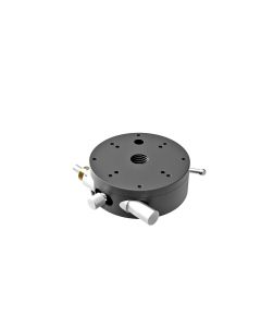 80mm Diameter, Aluminum, Lapped-Surface Bearing Rotation Stage, 360 Deg Manual Rotation, +/-5 Deg Fine Adjustment, Hex Screw Drive, M4 Threads