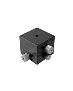 40X40mm Goniometer, Brass Dovetail, 2-Axis, +/-20 deg, 15mm Axis Ht, Worm-gear, 6-32 Thd