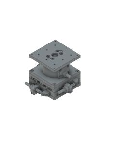80X80mm EXC Bearing, Steel, XYZ-Axis Stage, Side Hex Screw, +/-12.5/5.0mm, M4 Threads, Right-handed